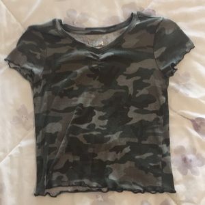 A camo print shirt
